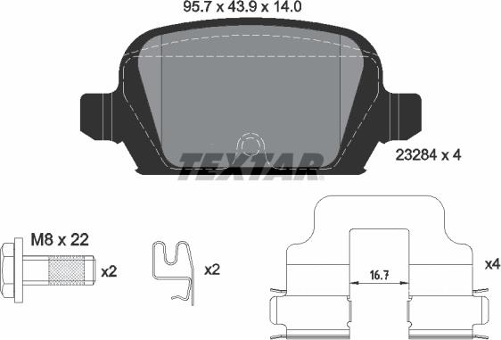 Textar 2328404 - Brake Pad Set, disc brake autospares.lv