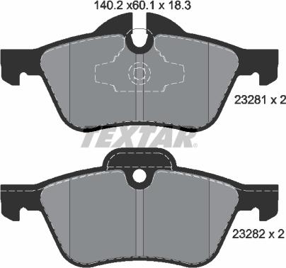 Textar 2328101 - Brake Pad Set, disc brake autospares.lv