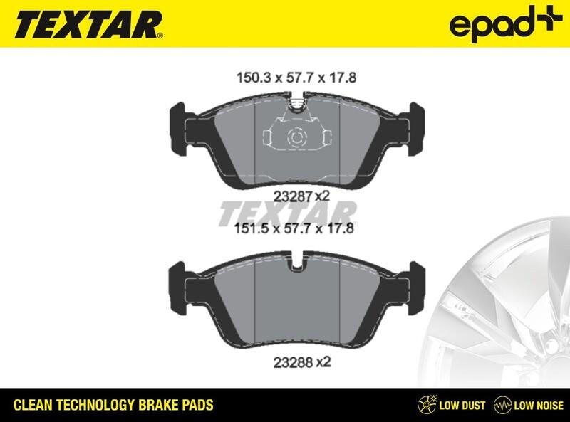 Textar 2328702CP - Brake Pad Set, disc brake autospares.lv