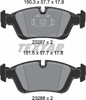 Textar 2328781 - Brake Pad Set, disc brake autospares.lv