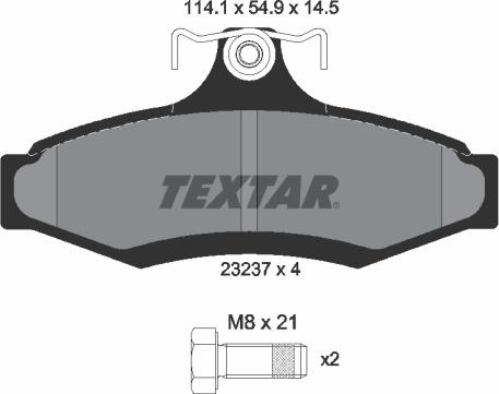 Textar 2323701 - Brake Pad Set, disc brake autospares.lv