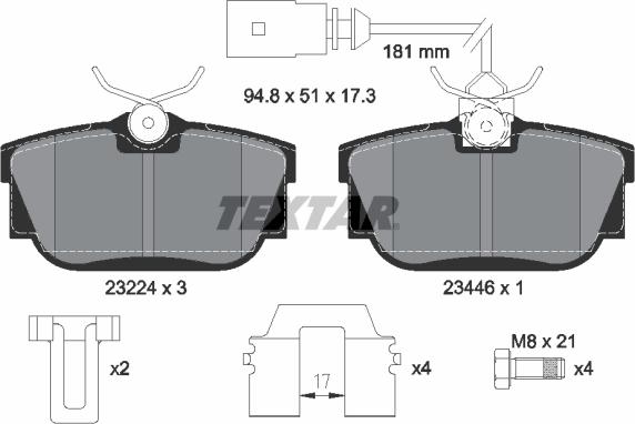 Textar 2322416 - Brake Pad Set, disc brake autospares.lv