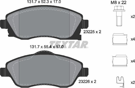 Textar 89005900 - Brake Set, disc brakes autospares.lv