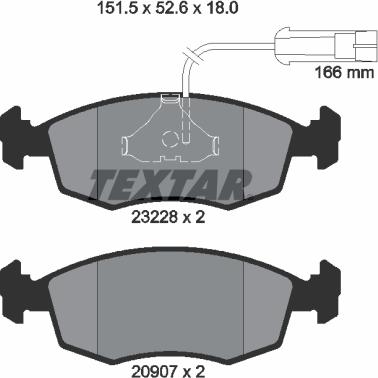 Textar 2322702 - Brake Pad Set, disc brake autospares.lv