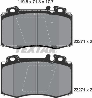 Textar 2327102 - Brake Pad Set, disc brake autospares.lv