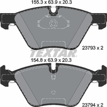 Textar 2379301 - Brake Pad Set, disc brake autospares.lv
