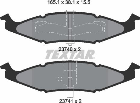 Textar 2374001 - Brake Pad Set, disc brake autospares.lv