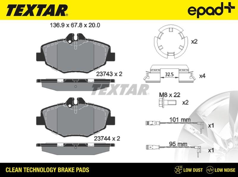 Textar 2374303CP - Brake Pad Set, disc brake autospares.lv