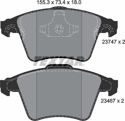 Textar 2374701 - Brake Pad Set, disc brake autospares.lv