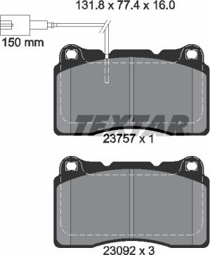 Textar 2375701 - Brake Pad Set, disc brake autospares.lv