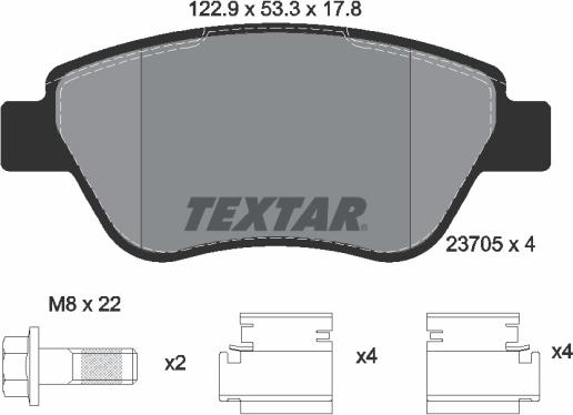 Textar 2370503 - Brake Pad Set, disc brake autospares.lv