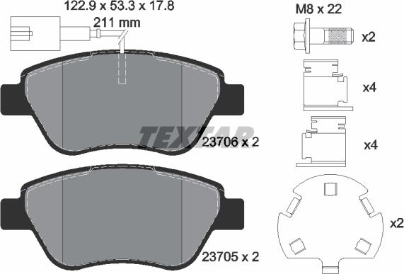 Textar 2370601 - Brake Pad Set, disc brake autospares.lv