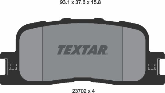 Textar 2370201 - Brake Pad Set, disc brake autospares.lv