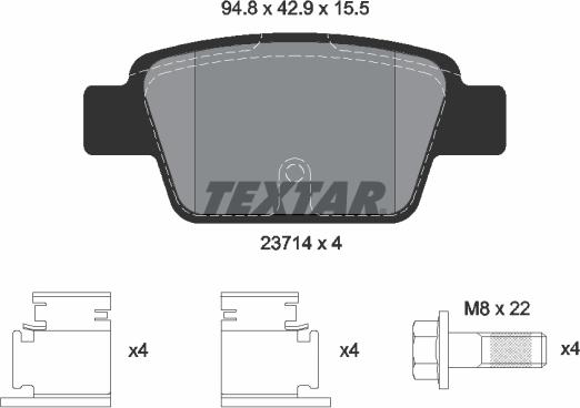 Textar 89016400 - Brake Set, disc brakes autospares.lv