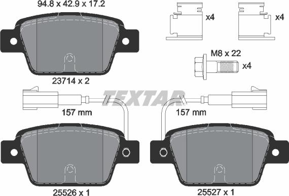 Textar 2371403 - Brake Pad Set, disc brake autospares.lv