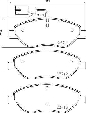 Textar 2371102 - Brake Pad Set, disc brake autospares.lv