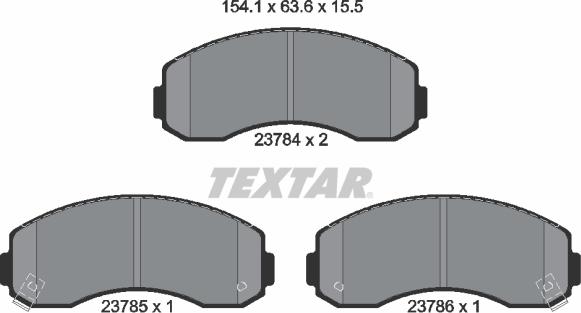 Textar 2378401 - Brake Pad Set, disc brake autospares.lv