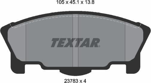 Textar 2378301 - Brake Pad Set, disc brake autospares.lv