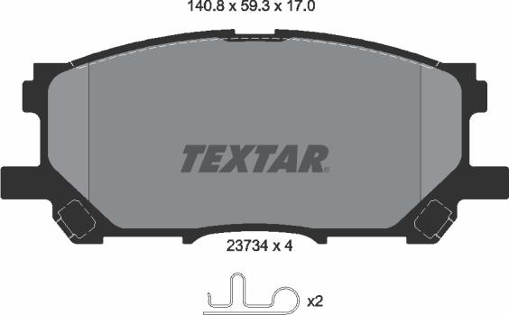 Textar 2373401 - Brake Pad Set, disc brake autospares.lv