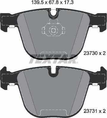 Textar 2373001 - Brake Pad Set, disc brake autospares.lv