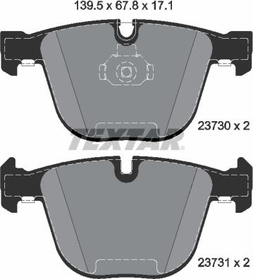 Textar 2373007 - Brake Pad Set, disc brake autospares.lv