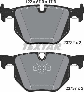 Textar 2373281 - Brake Pad Set, disc brake autospares.lv