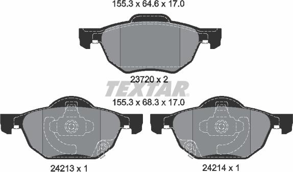 Textar 2372001 - Brake Pad Set, disc brake autospares.lv