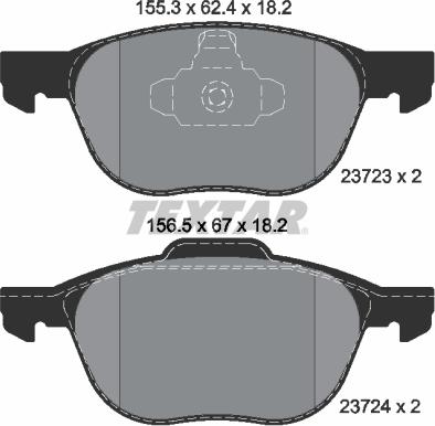 Textar 2372381 - Brake Pad Set, disc brake autospares.lv