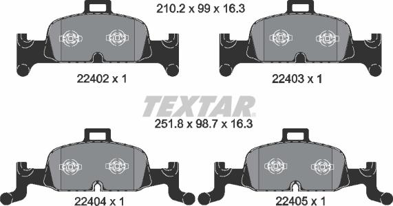 Textar 2240201 - Brake Pad Set, disc brake autospares.lv
