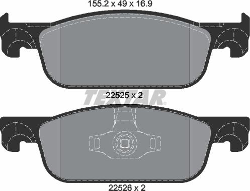 Textar 2252501 - Brake Pad Set, disc brake autospares.lv