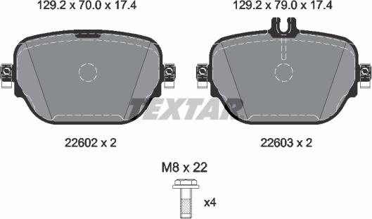 Textar 2260203 - Brake Pad Set, disc brake autospares.lv