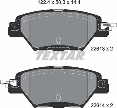 Textar 2261301 - Brake Pad Set, disc brake autospares.lv