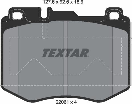 Textar 2206101 - Brake Pad Set, disc brake autospares.lv
