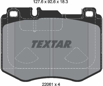 Textar 2206103 - Brake Pad Set, disc brake autospares.lv