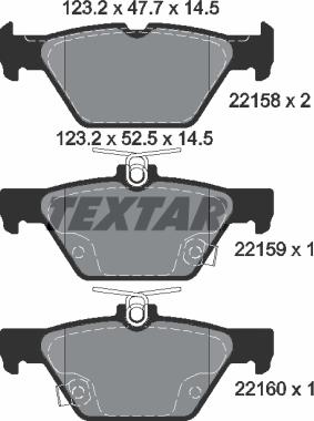 Textar 2215801 - Brake Pad Set, disc brake autospares.lv