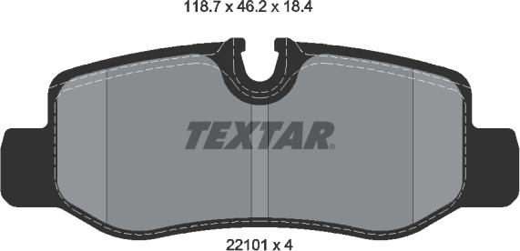 Textar 2210101 - Brake Pad Set, disc brake autospares.lv