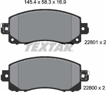 Textar 2280001 - Brake Pad Set, disc brake autospares.lv
