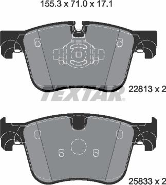Textar 2281301 - Brake Pad Set, disc brake autospares.lv