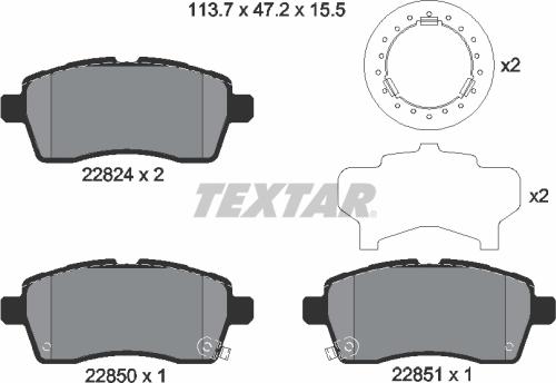 Textar 2282401 - Brake Pad Set, disc brake autospares.lv