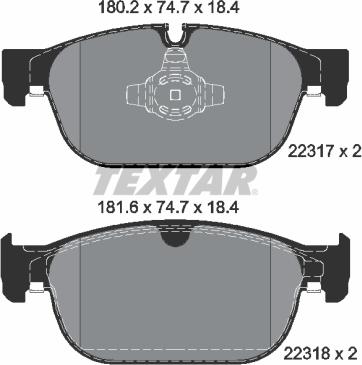 Textar 2231701 - Brake Pad Set, disc brake autospares.lv