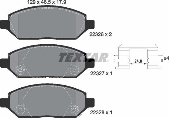 Textar 2232601 - Brake Pad Set, disc brake autospares.lv