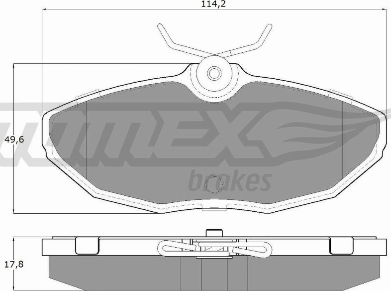 TOMEX brakes TX 19-54 - Brake Pad Set, disc brake autospares.lv
