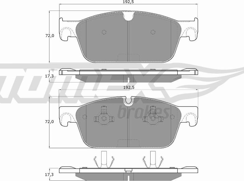 TOMEX brakes TX 19-50 - Brake Pad Set, disc brake autospares.lv