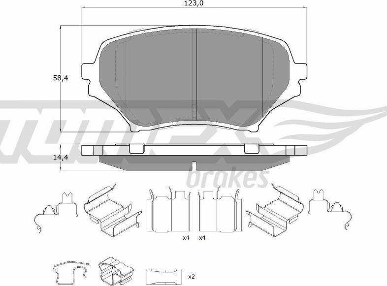 TOMEX brakes TX 19-02 - Brake Pad Set, disc brake autospares.lv