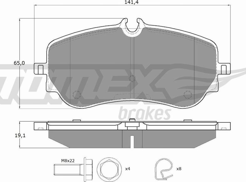 TOMEX brakes TX 19-14 - Brake Pad Set, disc brake autospares.lv