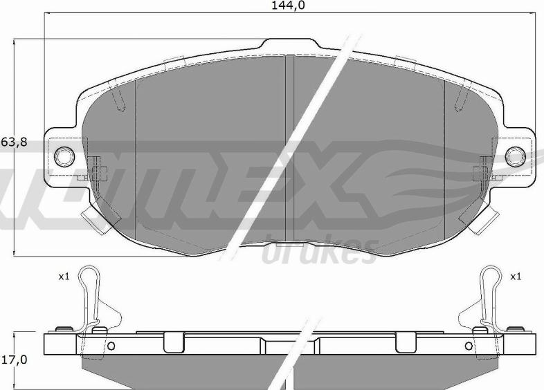 TOMEX brakes TX 19-34 - Brake Pad Set, disc brake autospares.lv