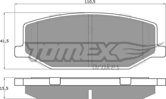 TOMEX brakes TX 19-36 - Brake Pad Set, disc brake autospares.lv