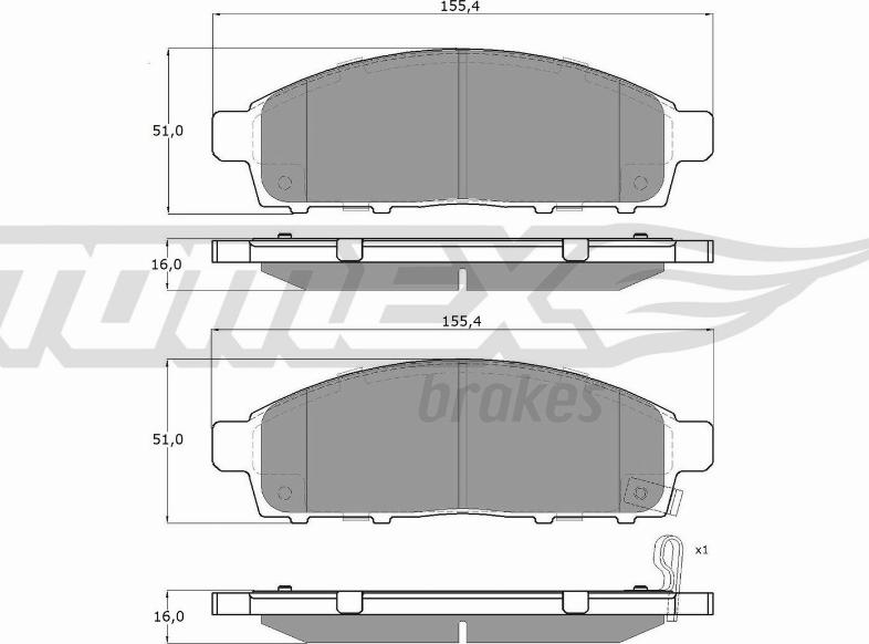 TOMEX brakes TX 19-31 - Brake Pad Set, disc brake autospares.lv