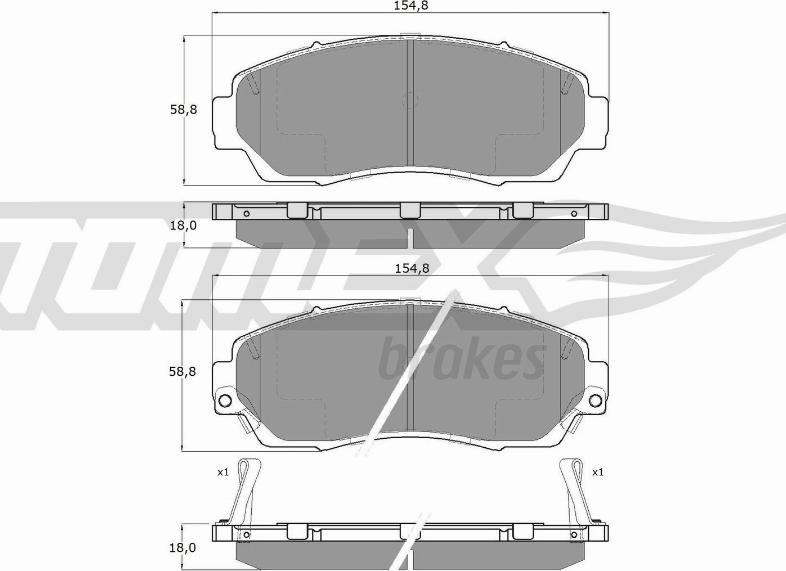 TOMEX brakes TX 19-33 - Brake Pad Set, disc brake autospares.lv