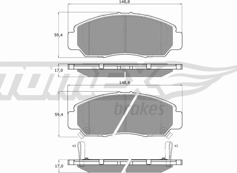 TOMEX brakes TX 19-32 - Brake Pad Set, disc brake autospares.lv